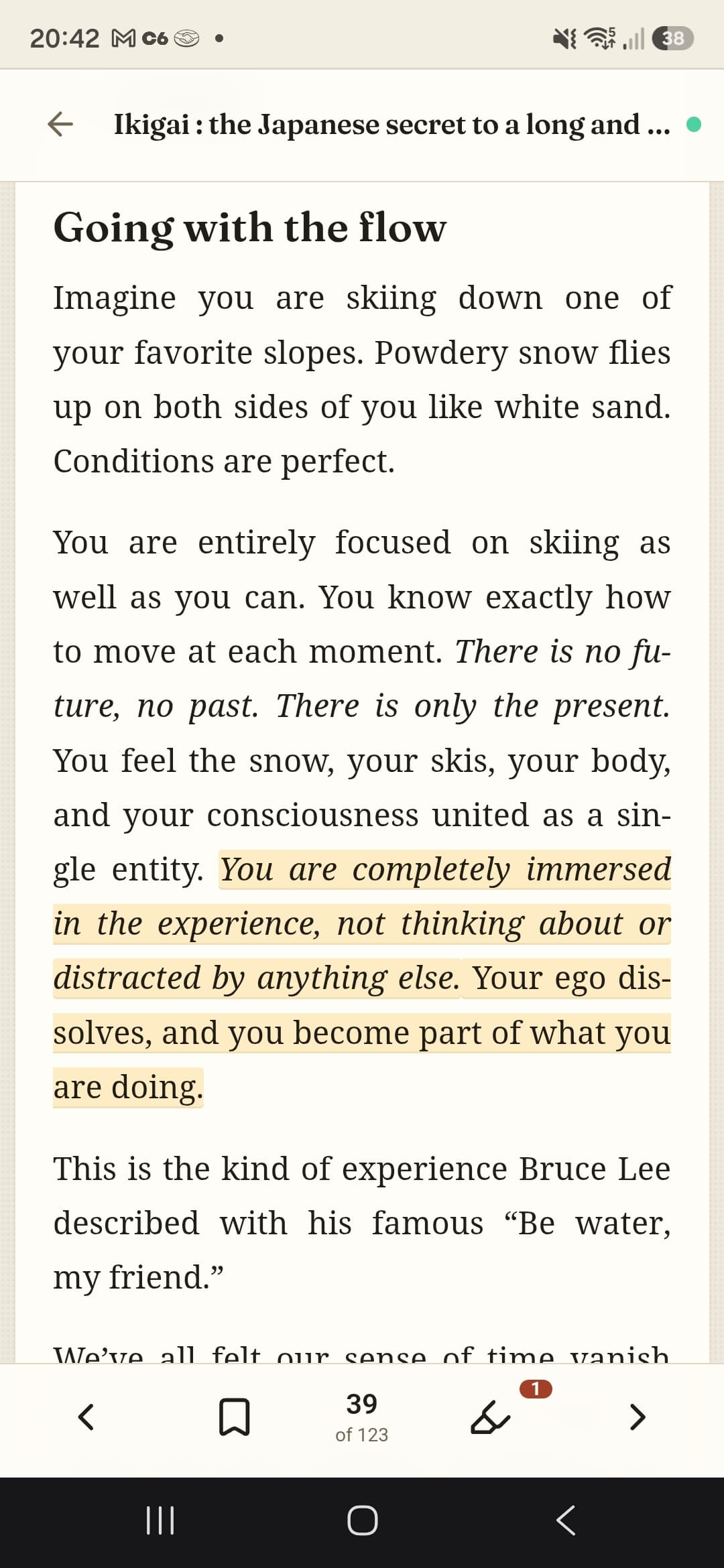 The same book open on a phone